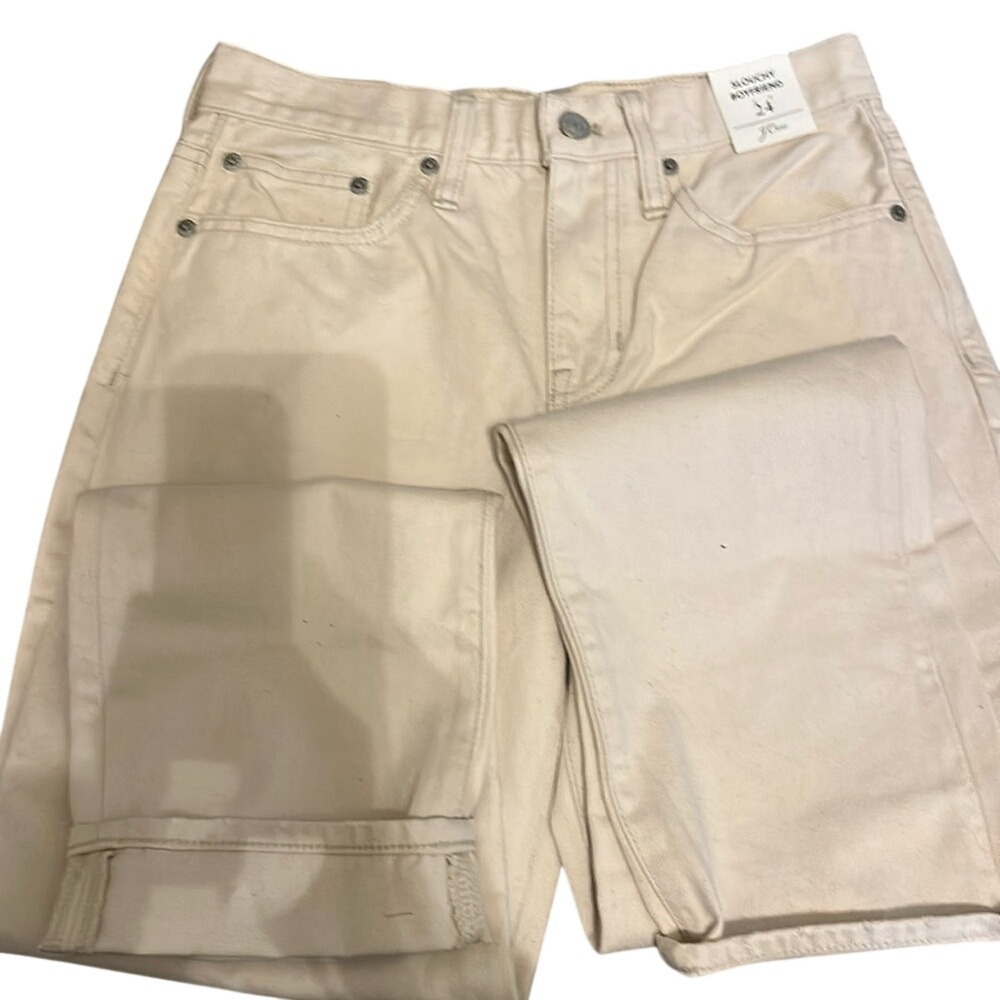 J.Crew Slouchy Boyfriend‎ Jeans Cream Off-White Denim Pants 24 NEW - Picture 3 of 3